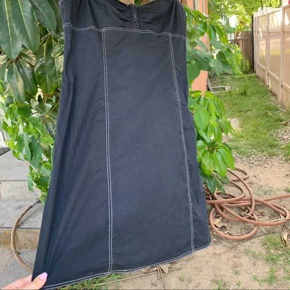 Black dress with white stitching. - Picture 2 of 5